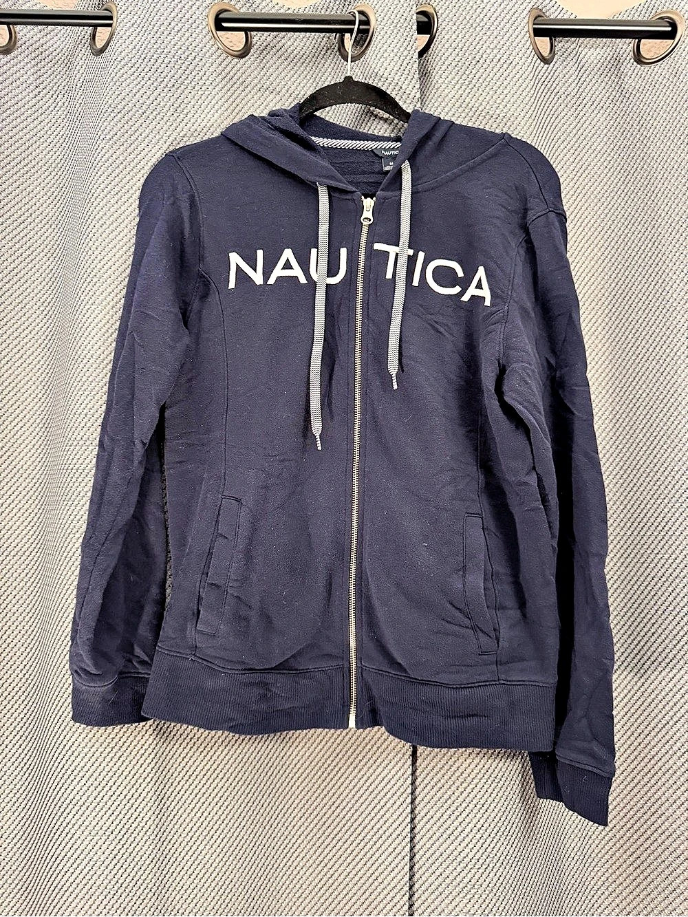 Náutica Navy Blue Zip Up Hoodie- M